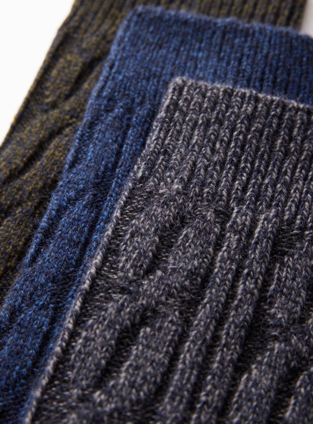 Navy Thermal Cable Socks 3 Pack 9-12 - Image 2